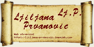 Ljiljana Prvanović vizit kartica